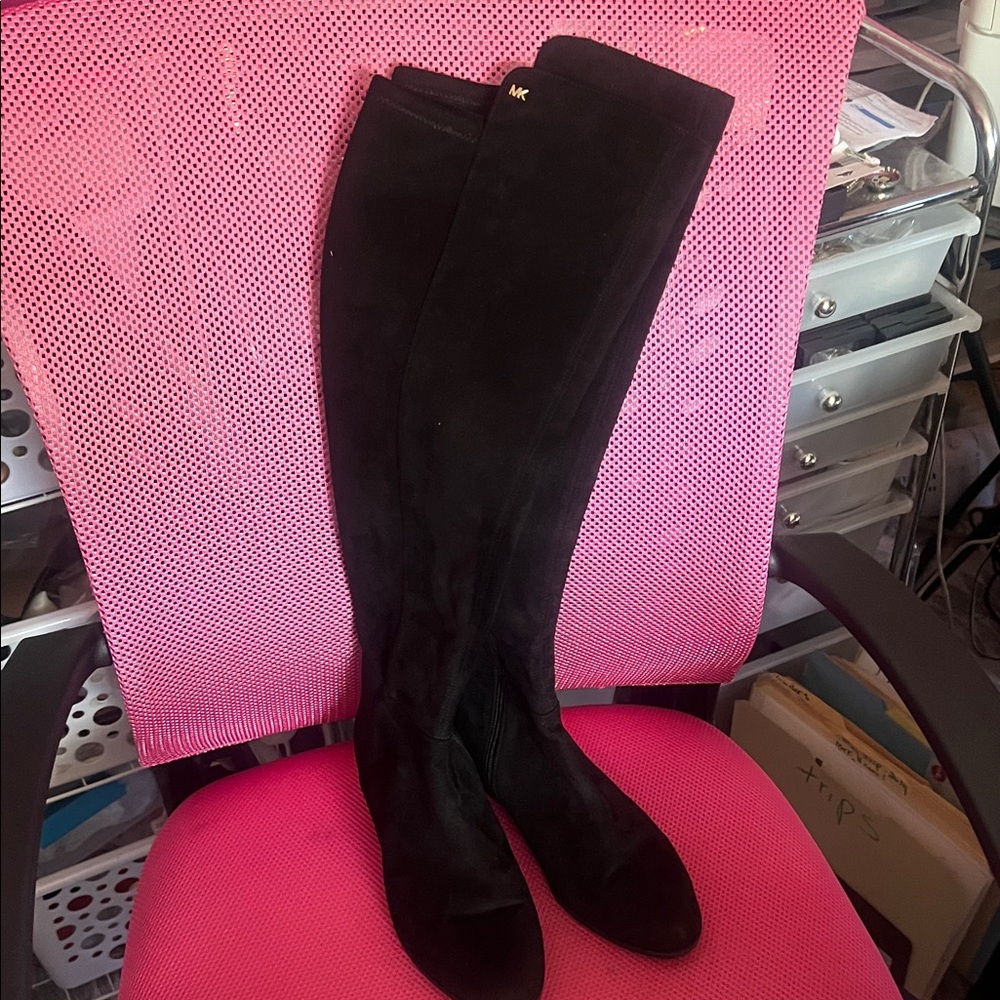 New Michael Kors Black Over the Knee Boots suede 7.5